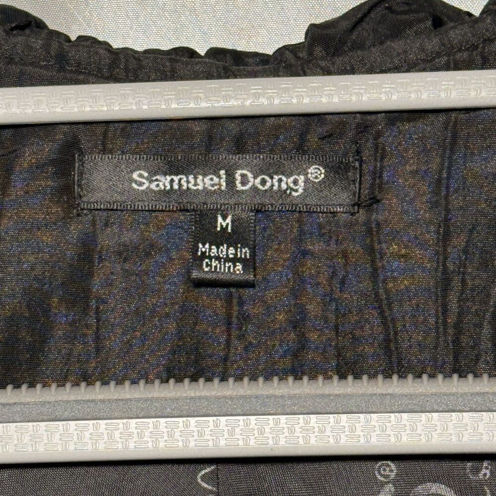 Samuel Dong Black Crinkle Textured Ruffle Collard Bubble Hem Avant Garde Medium - Picture 8 of 11